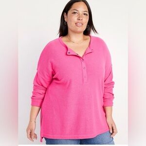 Old Navy Long Sleeve Oversized Boyfriend Henley